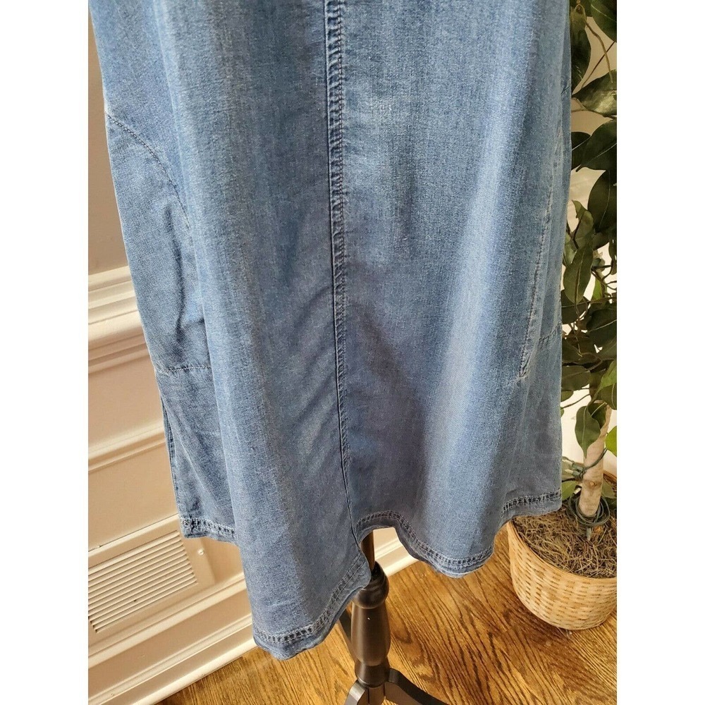 Dalia Women's Blue 100% Tencel Sleeveless Round Neck Knee Length Dress Size XS - Picture 3 of 12